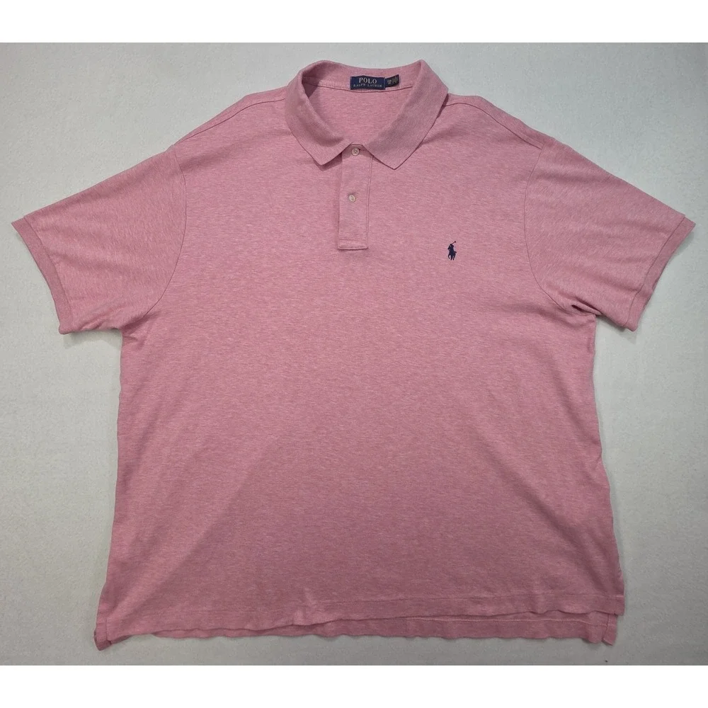 Polo Ralph Lauren Polo Shirt Mens 2XB Big‎ Heather Pink Blue Pony